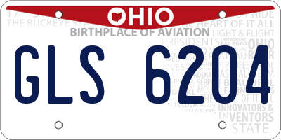 OH license plate GLS6204
