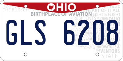 OH license plate GLS6208