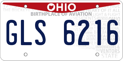 OH license plate GLS6216