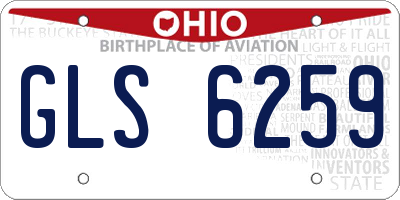 OH license plate GLS6259