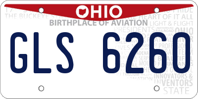 OH license plate GLS6260