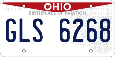 OH license plate GLS6268