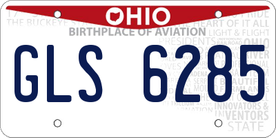 OH license plate GLS6285