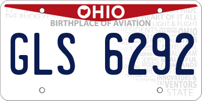 OH license plate GLS6292