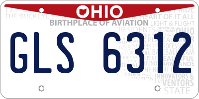 OH license plate GLS6312