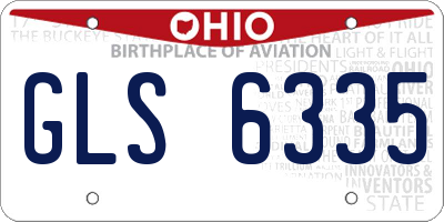 OH license plate GLS6335