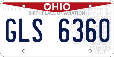 OH license plate GLS6360