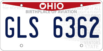 OH license plate GLS6362