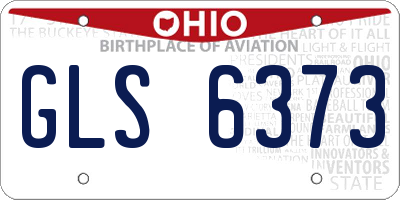 OH license plate GLS6373