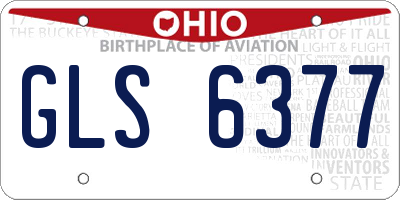 OH license plate GLS6377