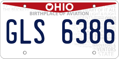 OH license plate GLS6386
