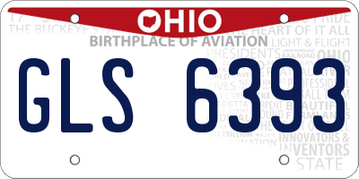 OH license plate GLS6393