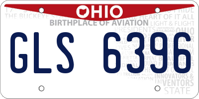 OH license plate GLS6396