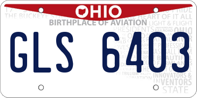 OH license plate GLS6403