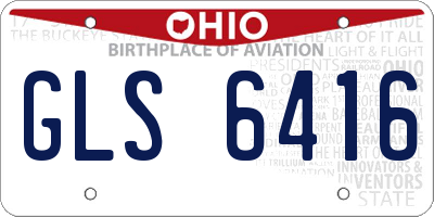 OH license plate GLS6416
