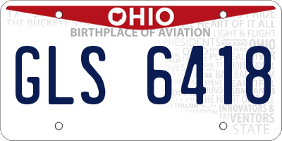 OH license plate GLS6418