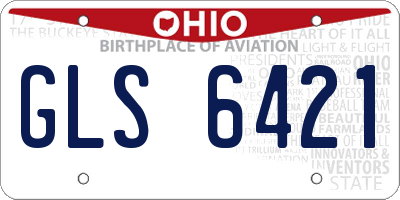 OH license plate GLS6421