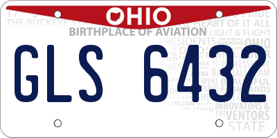 OH license plate GLS6432