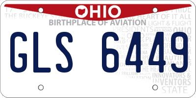 OH license plate GLS6449