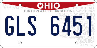 OH license plate GLS6451