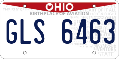OH license plate GLS6463