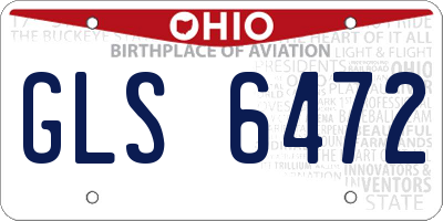OH license plate GLS6472