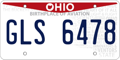 OH license plate GLS6478