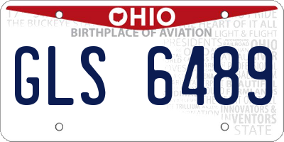 OH license plate GLS6489
