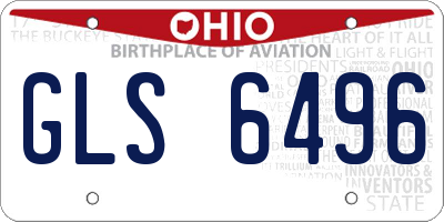OH license plate GLS6496