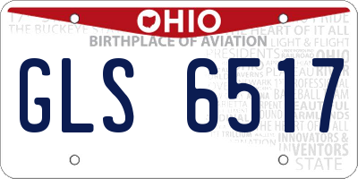 OH license plate GLS6517