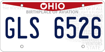 OH license plate GLS6526