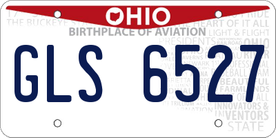 OH license plate GLS6527