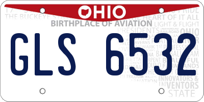 OH license plate GLS6532