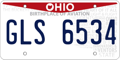 OH license plate GLS6534