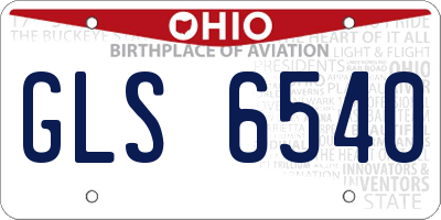 OH license plate GLS6540