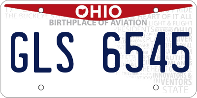 OH license plate GLS6545