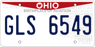 OH license plate GLS6549