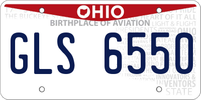 OH license plate GLS6550