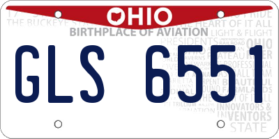 OH license plate GLS6551