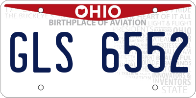 OH license plate GLS6552
