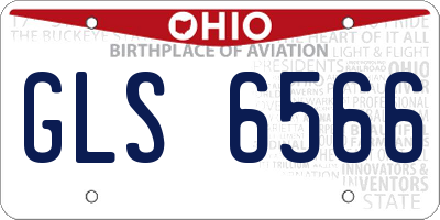 OH license plate GLS6566