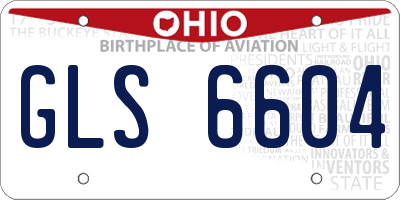 OH license plate GLS6604