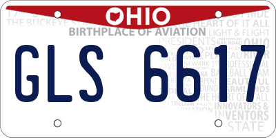 OH license plate GLS6617