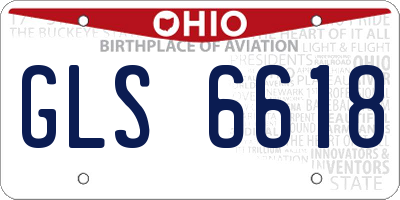OH license plate GLS6618