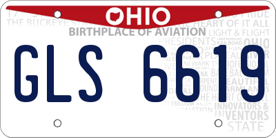 OH license plate GLS6619