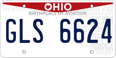 OH license plate GLS6624