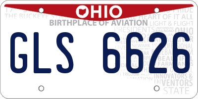 OH license plate GLS6626