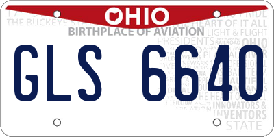 OH license plate GLS6640