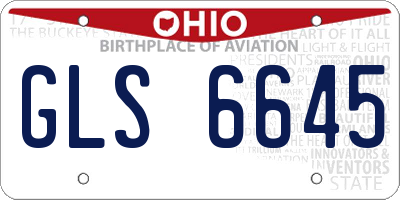 OH license plate GLS6645