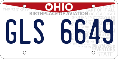 OH license plate GLS6649